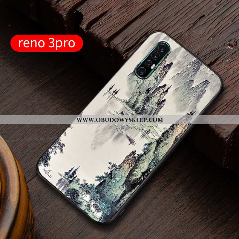 Pokrowce Oppo Reno 3 Pro Relief Nubuku Ochraniacz, Obudowa Oppo Reno 3 Pro Super Silikonowe Niebiesk