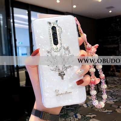 Pokrowce Oppo Reno2 Rhinestone Anti-fall Ełk, Obudowa Oppo Reno2 Kryształ Różowe Rozowa