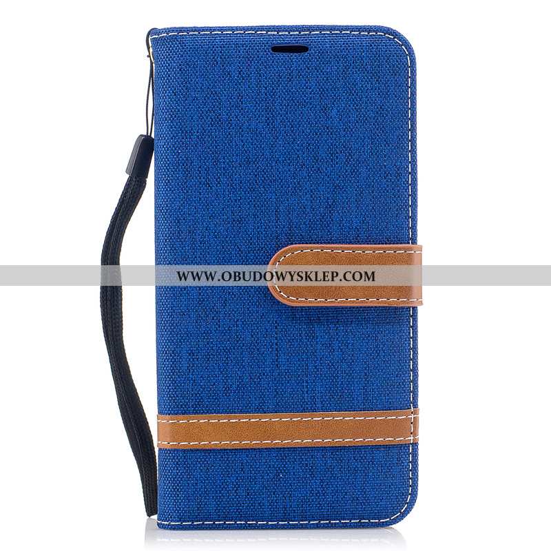 Pokrowce Samsung Galaxy A50 Skórzane Etui Karta Futerał, Obudowa Samsung Galaxy A50 Portfel Denim Fi