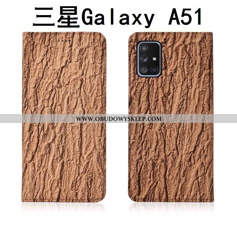 Pokrowce Samsung Galaxy A51 Ochraniacz Czerwony Skóra, Obudowa Samsung Galaxy A51 Skórzane Etui Klap