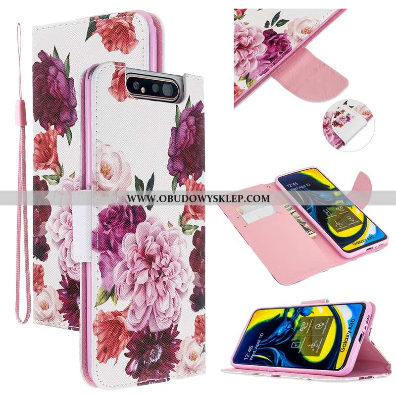 Pokrowce Samsung Galaxy A80 Skórzane Etui Gwiazda Pokrowce, Obudowa Samsung Galaxy A80 Ochraniacz Fu