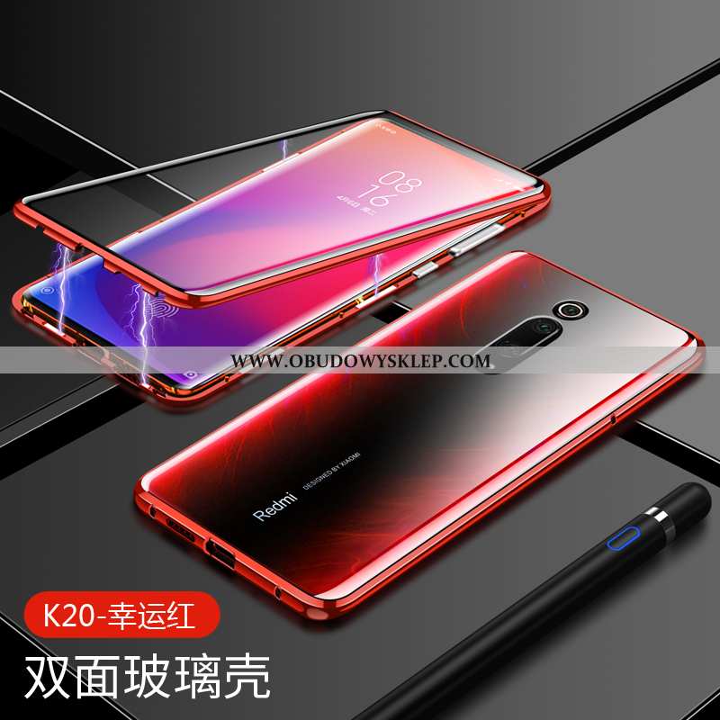 Pokrowce Xiaomi Mi 9t Osobowość Przezroczysty Szkło, Obudowa Xiaomi Mi 9t Trendy Magnetyzm Czerwona