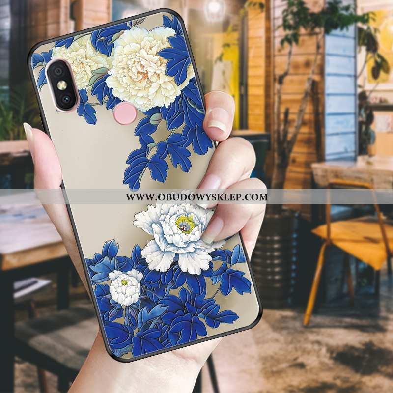 Pokrowce Xiaomi Mi A2 Lite Kreatywne Chiński Styl Niebieski, Obudowa Xiaomi Mi A2 Lite Relief Trendy