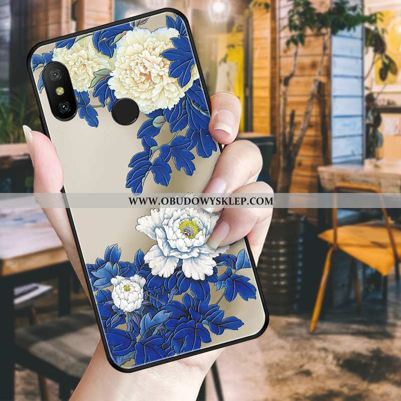 Pokrowce Xiaomi Mi A2 Lite Kreatywne Chiński Styl Niebieski, Obudowa Xiaomi Mi A2 Lite Relief Trendy