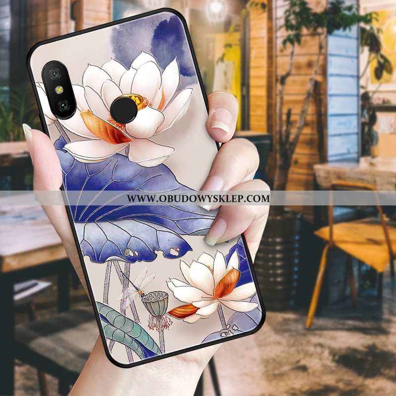 Pokrowce Xiaomi Mi A2 Lite Kreatywne Chiński Styl Niebieski, Obudowa Xiaomi Mi A2 Lite Relief Trendy