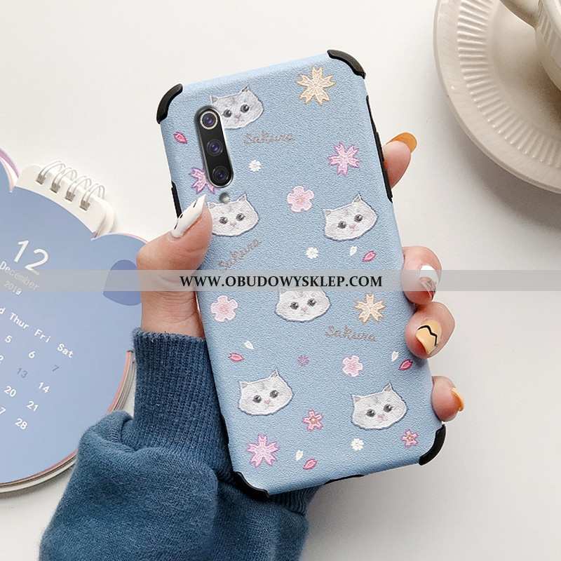 Pokrowce Xiaomi Mi A3 Skórzane Etui Wzór Futerał, Obudowa Xiaomi Mi A3 Przezroczysty Niebieski Niebi