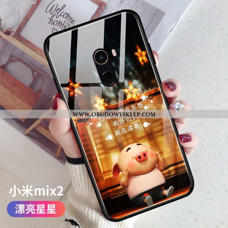 Pokrowce Xiaomi Mi Mix 2 Szkło Etui Miękki, Obudowa Xiaomi Mi Mix 2 Osobowość Różowe Rozowa