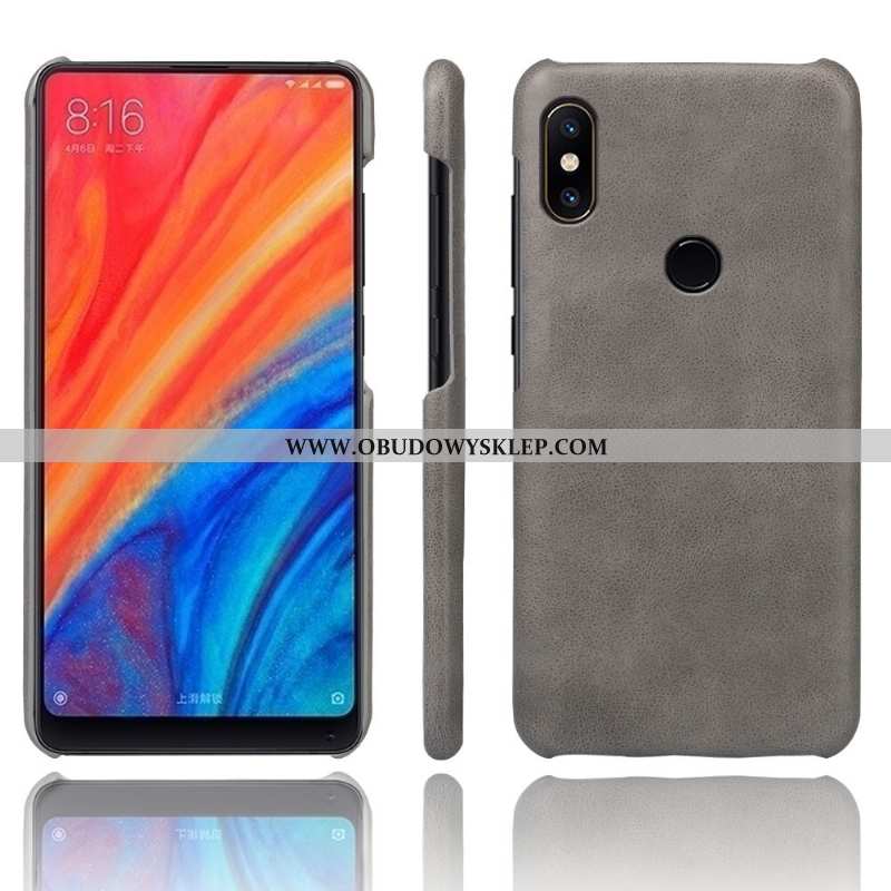 Pokrowce Xiaomi Mi Mix 2s Vintage Etui Szary, Obudowa Xiaomi Mi Mix 2s Skóra Jakość Szara