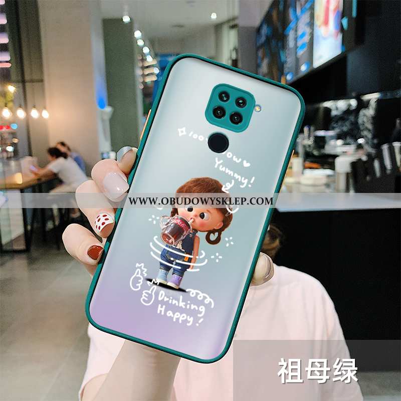 Pokrowce Xiaomi Redmi Note 9 Przezroczysty Anti-fall Zielony, Obudowa Xiaomi Redmi Note 9 Nubuku All