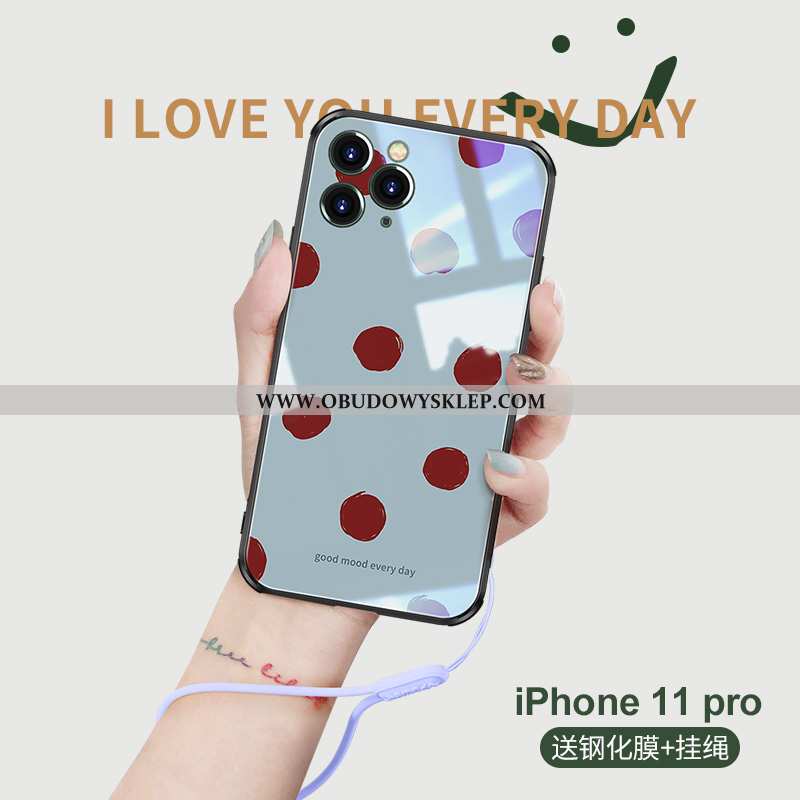 Pokrowce iPhone 11 Pro Szkło Kreatywne Proszek, Obudowa iPhone 11 Pro Osobowość Futerał Niebieska