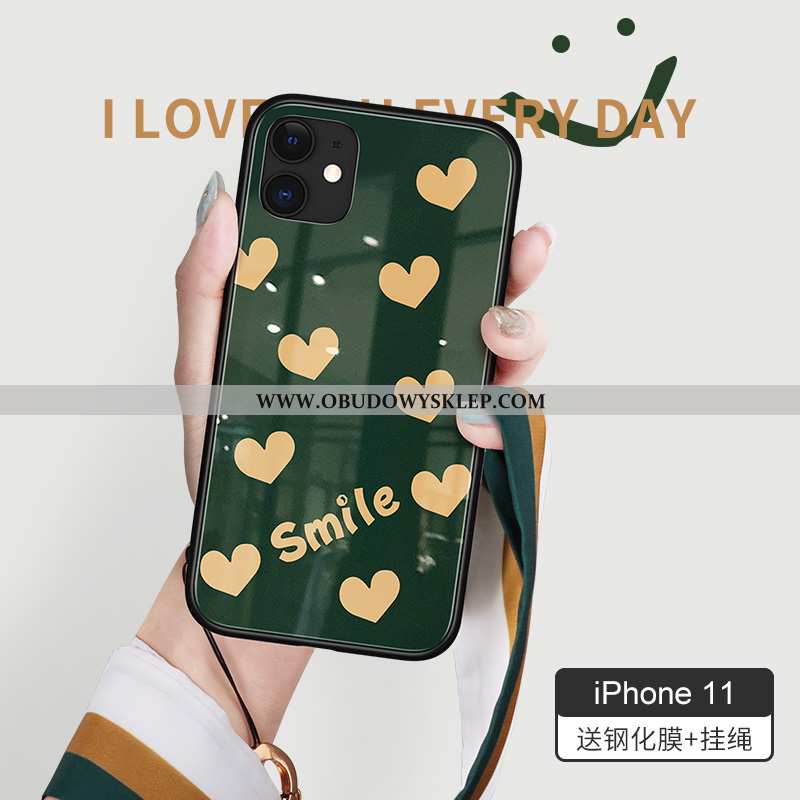 Pokrowce iPhone 11 Trendy Anti-fall Wiatr, Obudowa iPhone 11 Szkło All Inclusive Zielone