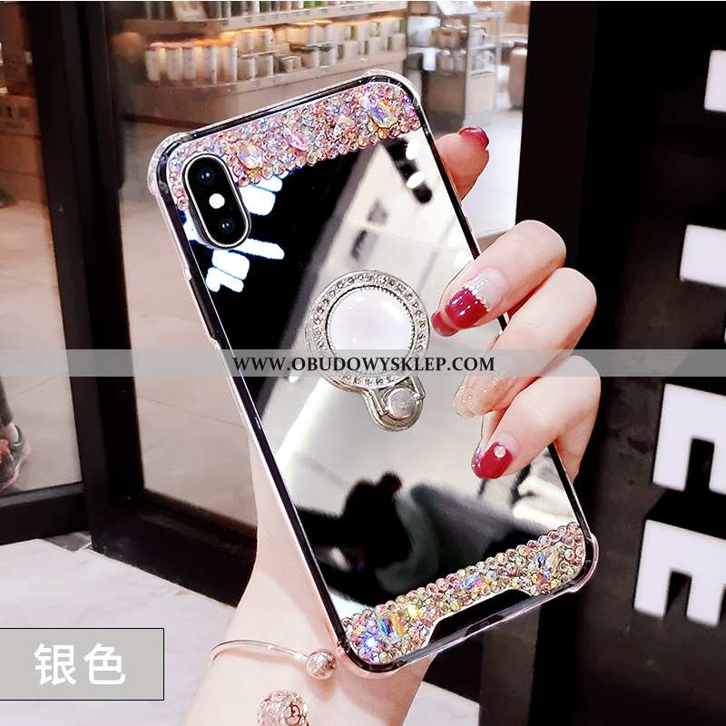 Pokrowce iPhone X Rhinestone Futerał Nowy, Obudowa iPhone X Osobowość Telefon Komórkowy Rozowa