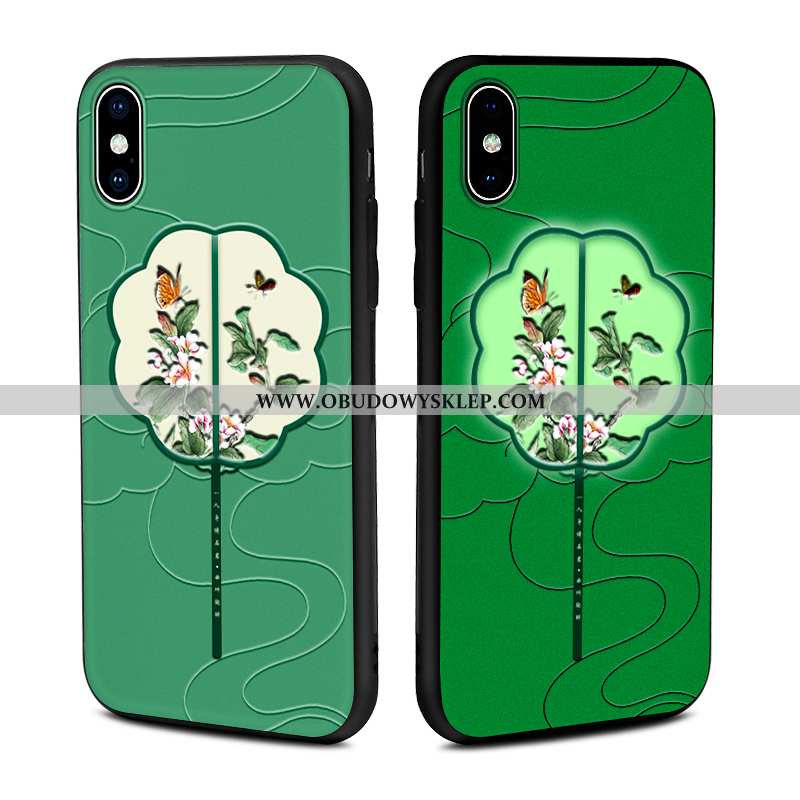 Pokrowce iPhone Xs Max Ochraniacz All Inclusive Wzór, Obudowa iPhone Xs Max Relief Eleganckie Zielon