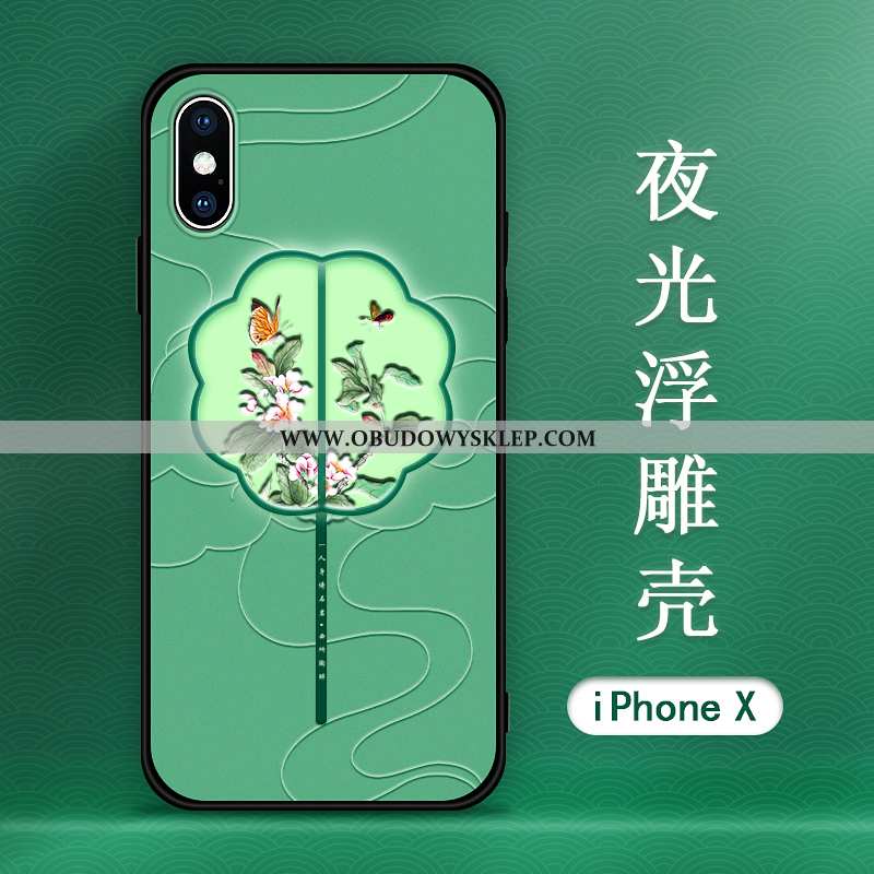 Pokrowce iPhone Xs Max Ochraniacz All Inclusive Wzór, Obudowa iPhone Xs Max Relief Eleganckie Zielon