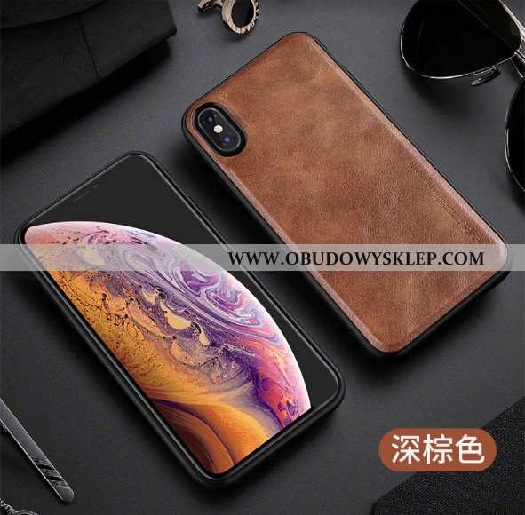 Pokrowce iPhone Xs Max Ochraniacz Telefon Komórkowy Antypoślizgowe, Obudowa iPhone Xs Max Skórzane E