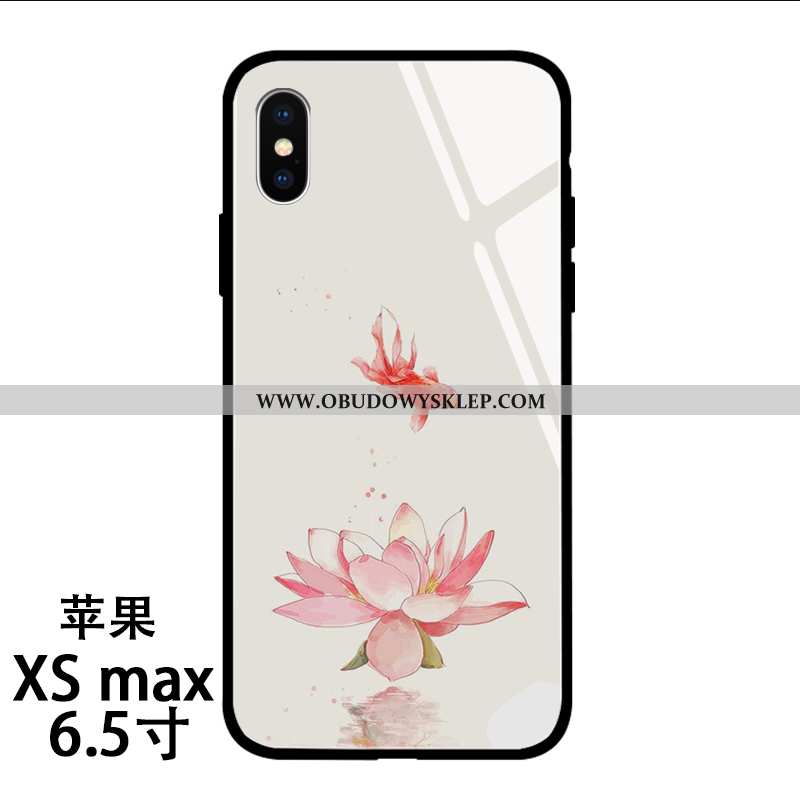 Pokrowce iPhone Xs Max Silikonowe Kalmary Różowe, Obudowa iPhone Xs Max Szkło Chiński Styl Rozowa