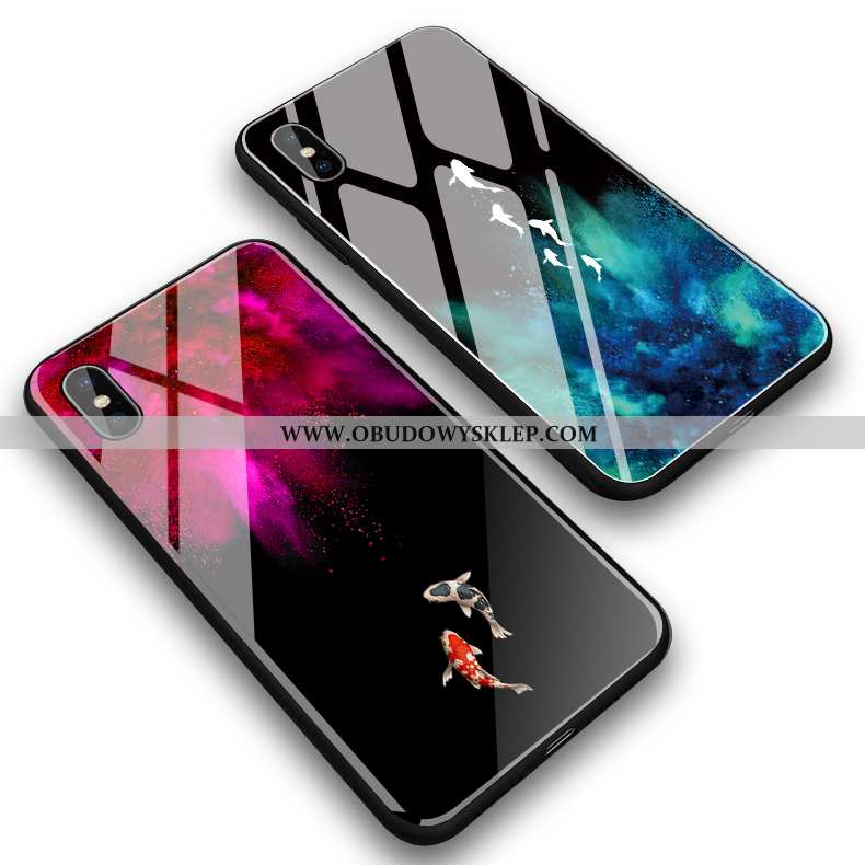 Pokrowce iPhone Xs Max Szkło Świeży Sztuka, Obudowa iPhone Xs Max Kreatywne Lustro Czerwona