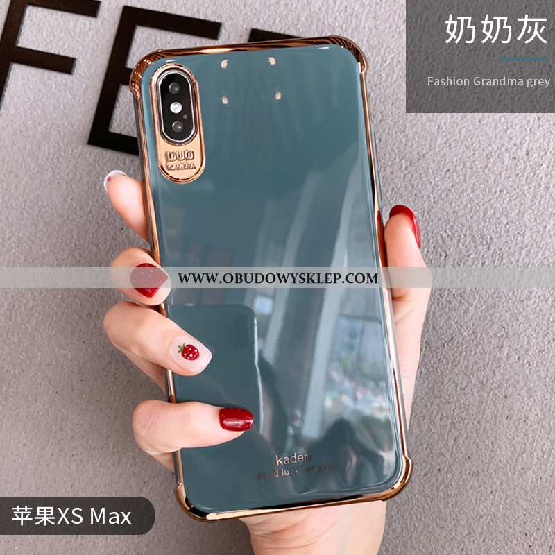 Pokrowce iPhone Xs Max Trendy Szary Etui, Obudowa iPhone Xs Max Miękki Zielony Zielone