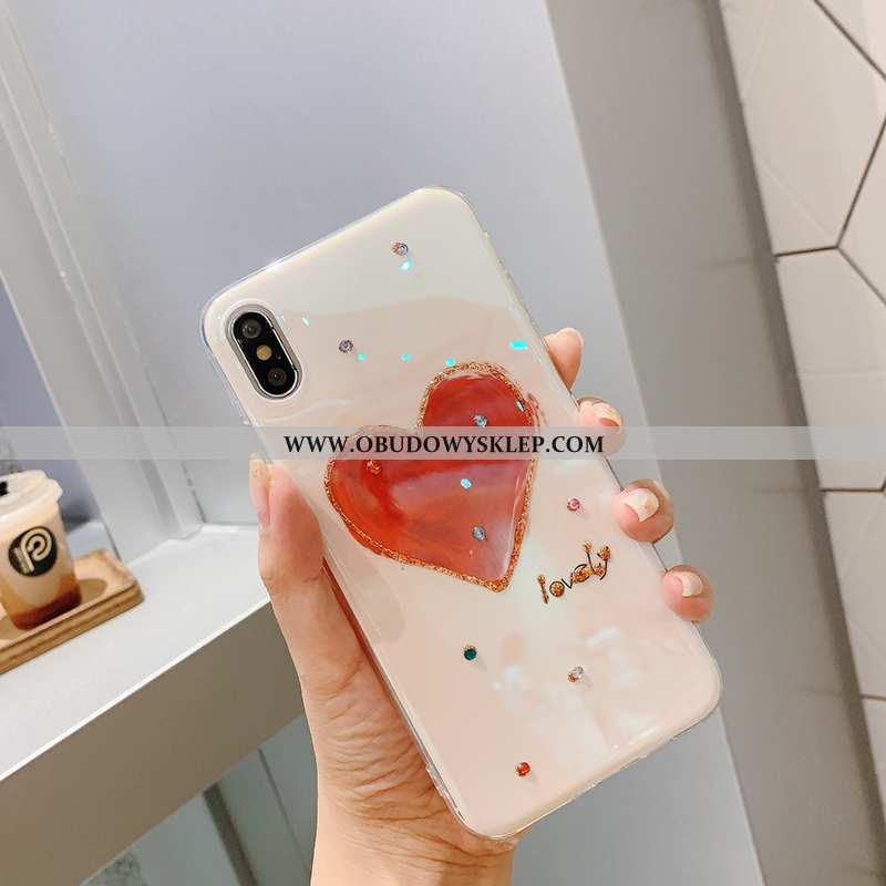 Pokrowce iPhone Xs Rhinestone All Inclusive Miłość, Obudowa iPhone Xs Osobowość Trendy Niebieska