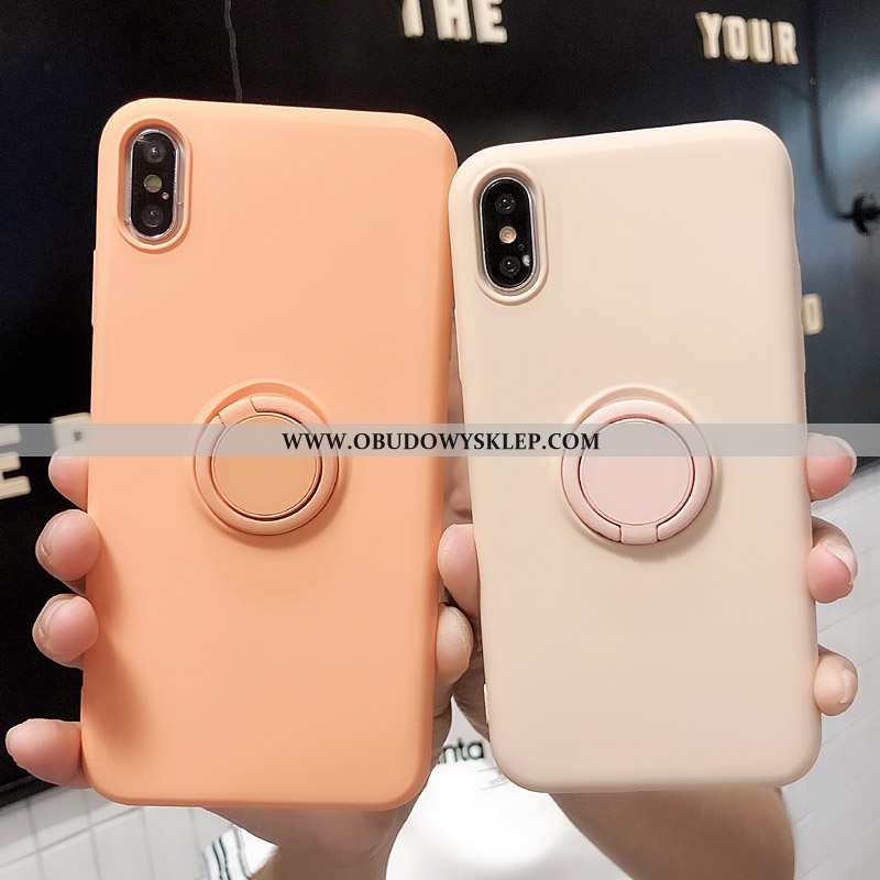 Pokrowce iPhone Xs Silikonowe Trendy Wspornik, Obudowa iPhone Xs Kreatywne Proste Rozowa