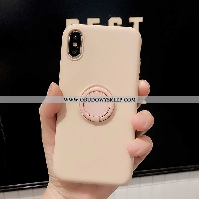 Pokrowce iPhone Xs Silikonowe Trendy Wspornik, Obudowa iPhone Xs Kreatywne Proste Rozowa