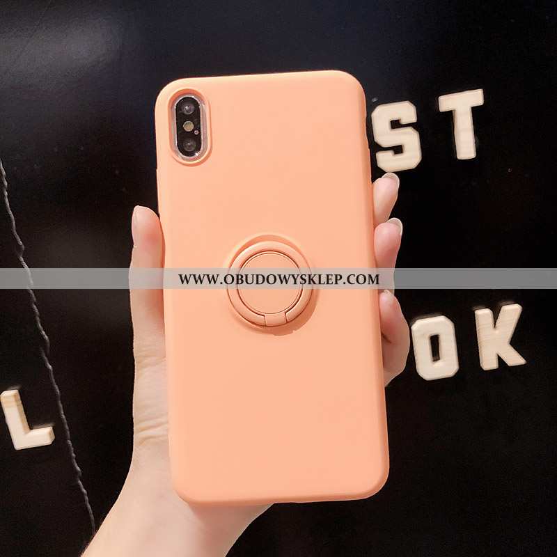 Pokrowce iPhone Xs Silikonowe Trendy Wspornik, Obudowa iPhone Xs Kreatywne Proste Rozowa