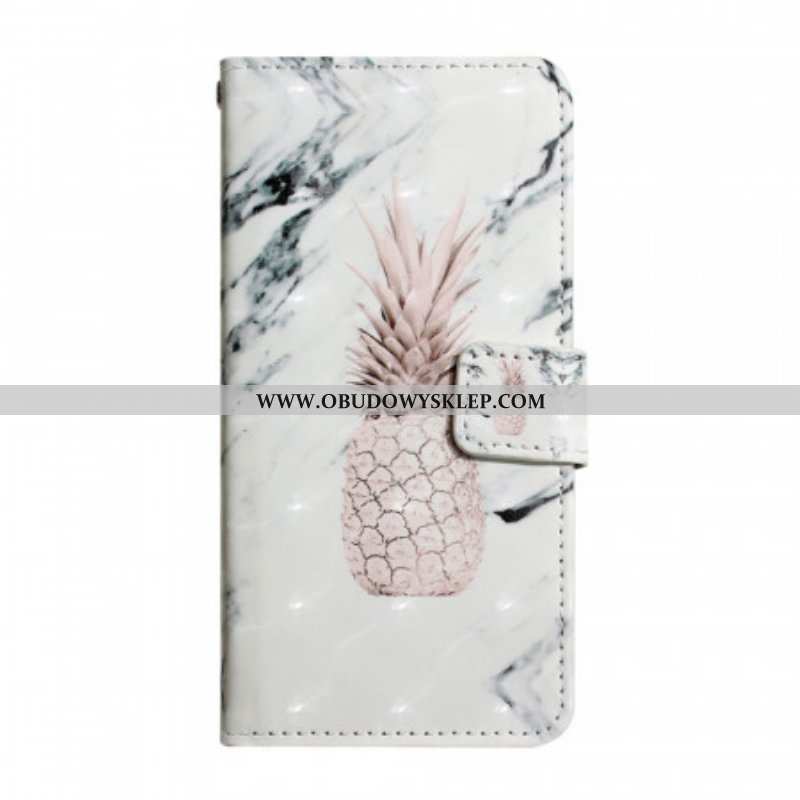 Etui Folio do Google Pixel 6 Jasny Punktowy Ananas