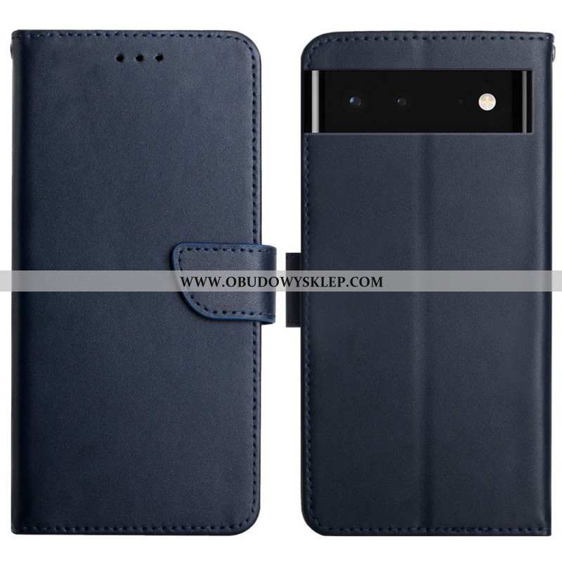 Etui Folio do Google Pixel 6 Prawdziwa Skóra Nappa