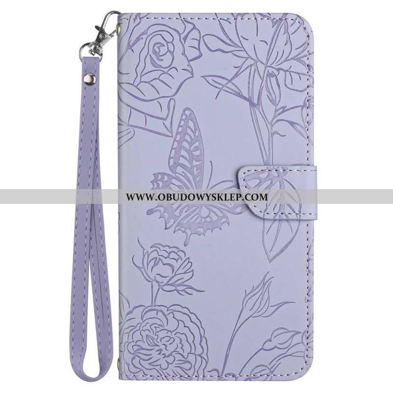 Etui Folio do Honor Magic 4 Lite 5G Motyle I Smycz