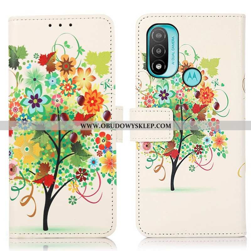 Etui Folio do Moto E40 / E30 / E20 Kwitnące Drzewo