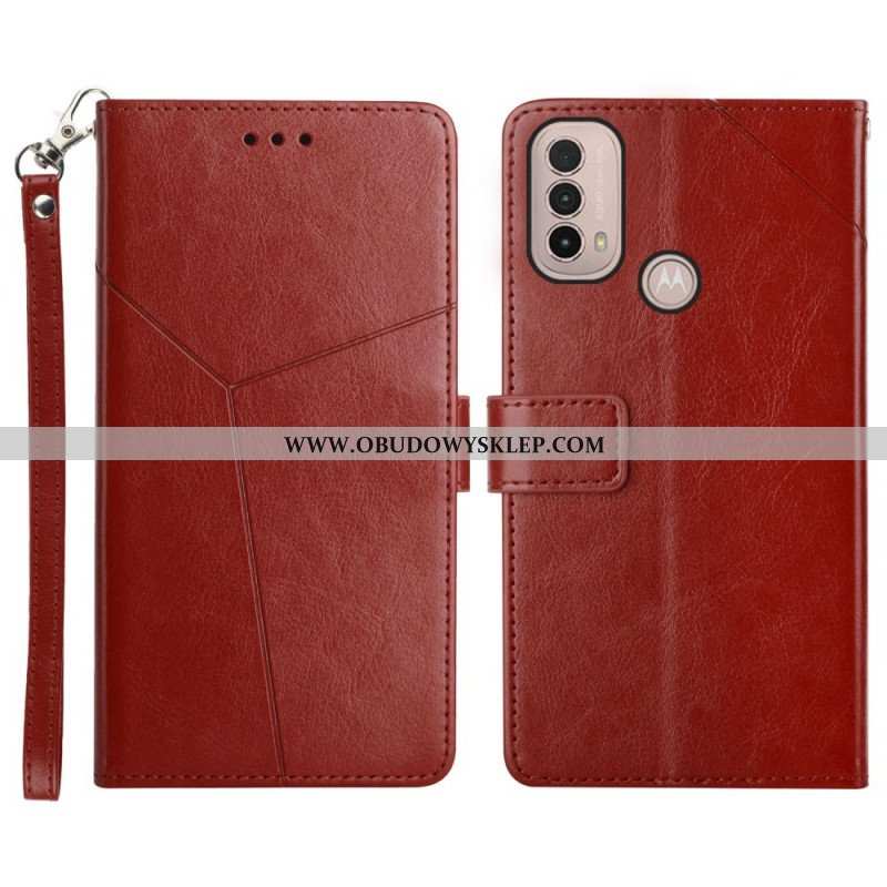 Etui Folio do Moto E40 / E30 / E20 Stylowa Skórzana Konstrukcja Geo Y