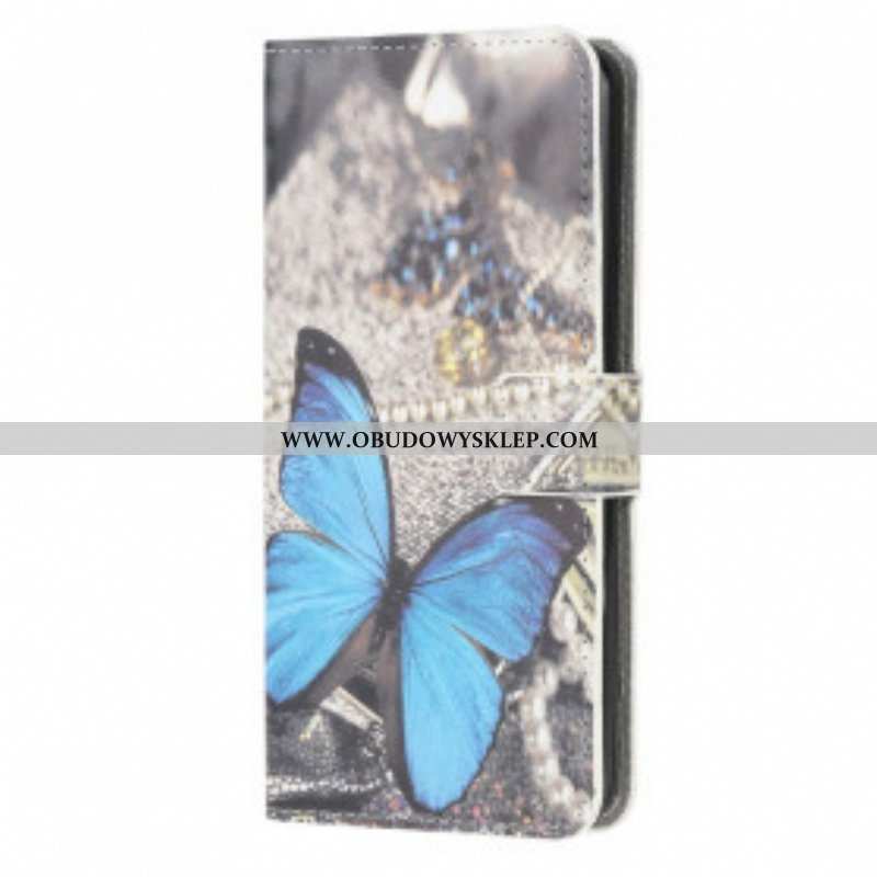 Etui Folio do Moto G50 Niebieski Motyl