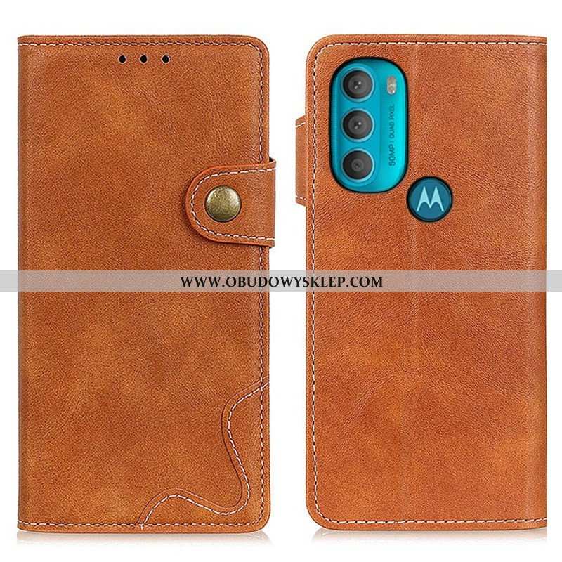 Etui Folio do Moto G71 5G Artystyczny Guzik Do Szycia