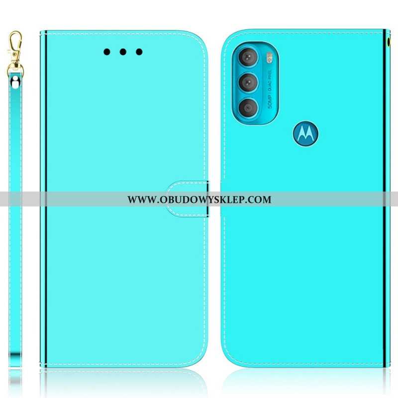 Etui Folio do Moto G71 5G Osłona Lusterka Ze Sztucznej Skóry