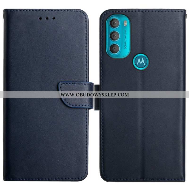 Etui Folio do Moto G71 5G Prawdziwa Skóra Nappa