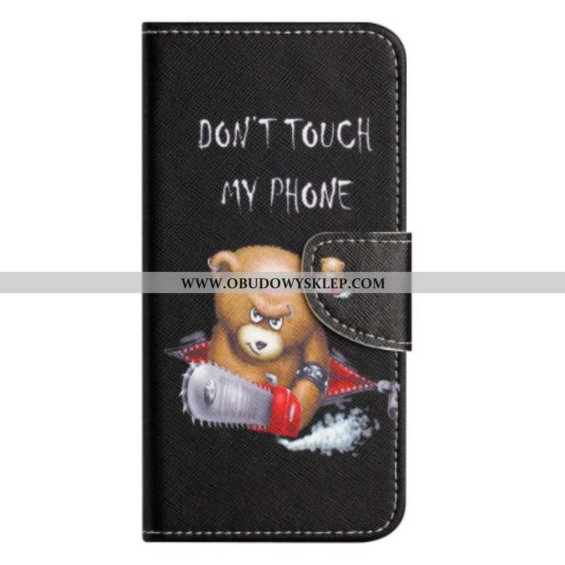 Etui Folio do Moto G73 5G Niebezpieczny Niedźwiedź