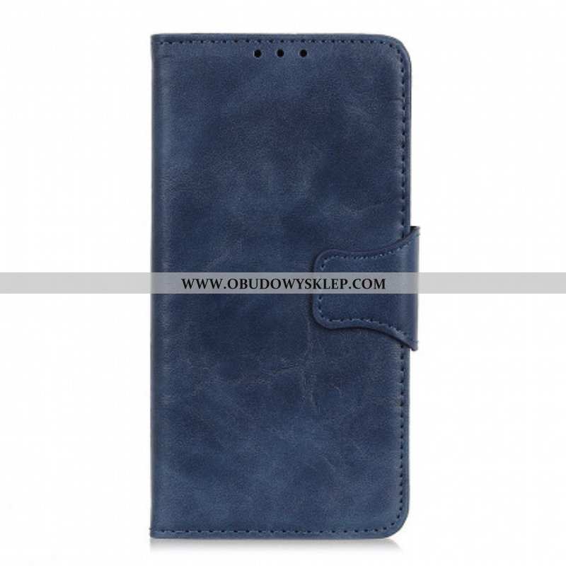 Etui Folio do Motorola Edge 20 Pro Dwustronne Zapięcie Ze Skóry Dwoinowej