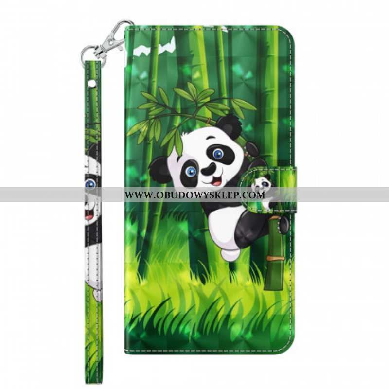 Etui Folio do OnePlus 10 Pro 5G z Łańcuch Paskowata Panda