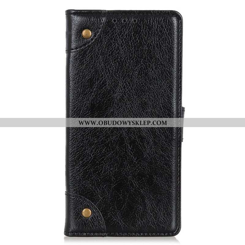 Etui Folio do OnePlus 10T 5G Nity W Stylu Vintage Ze Skóry Nappa