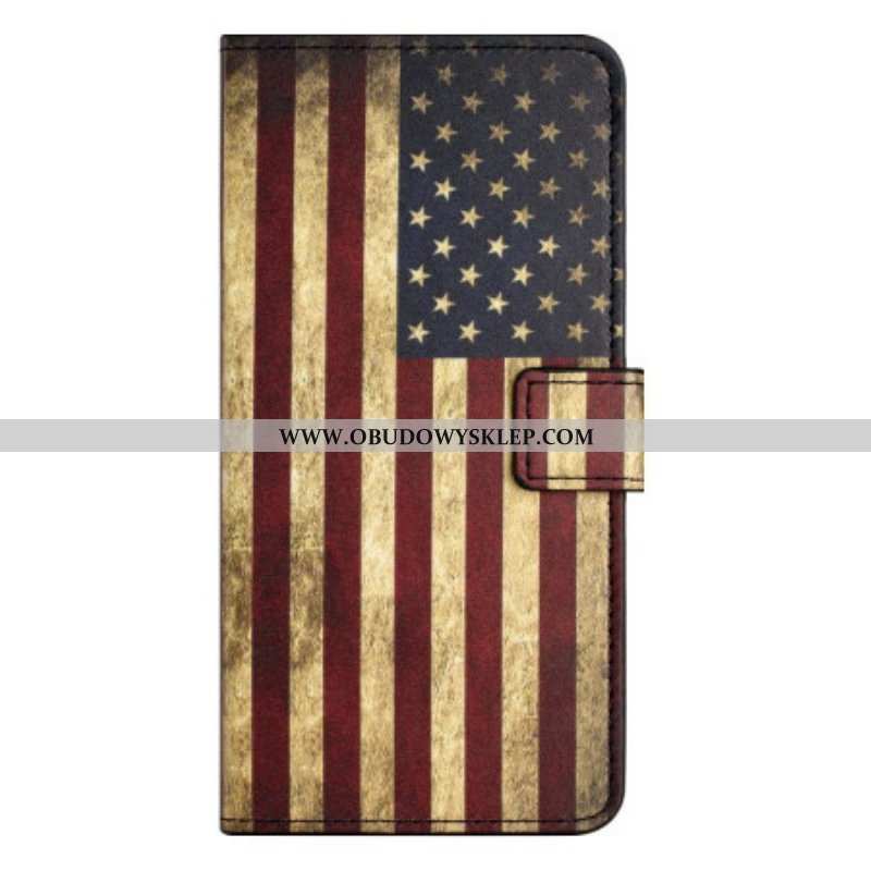 Etui Folio do OnePlus 10T 5G Vintage Flaga Amerykańska