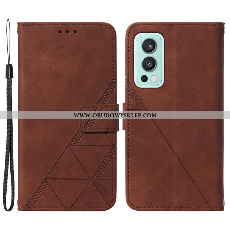 Etui Folio do OnePlus Nord 2 5G Efekt Skóry Piramidy