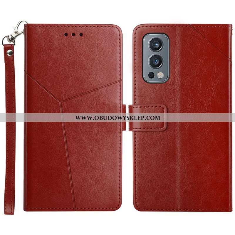 Etui Folio do OnePlus Nord 2 5G Stylowa Skórzana Konstrukcja Geo Y