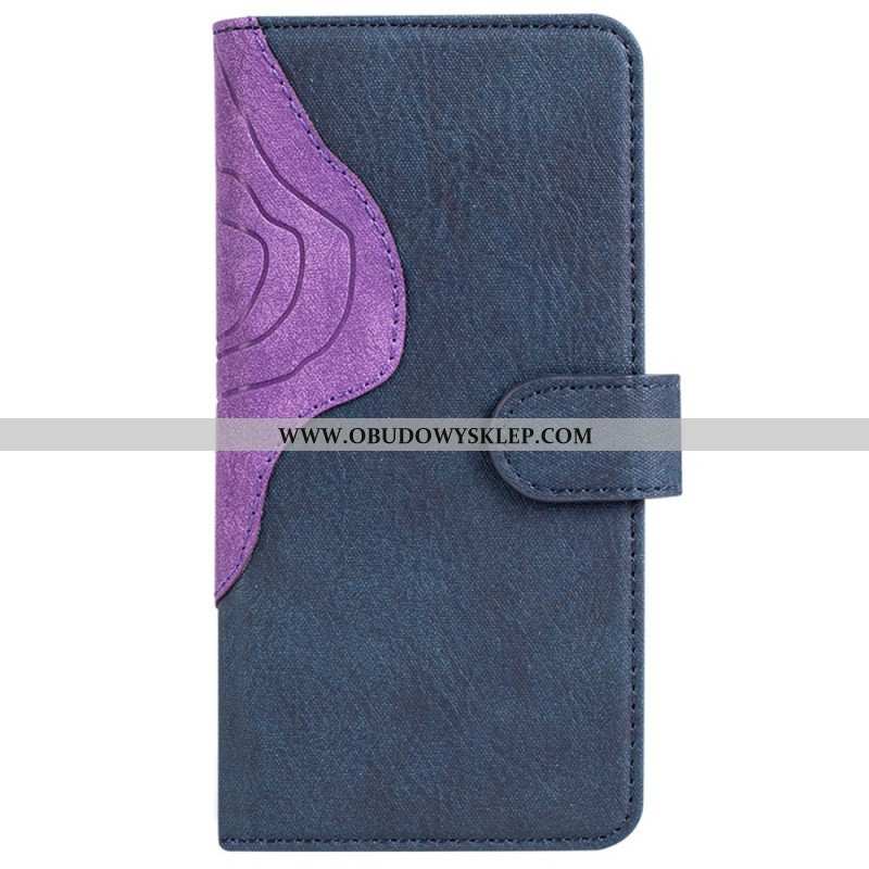 Etui Folio do OnePlus Nord 2T 5G Dwukolorowa Drewniana Tekstura