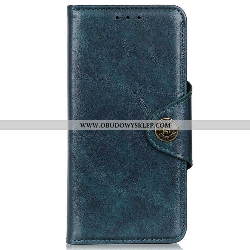 Etui Folio do OnePlus Nord 2T 5G Vintage Guzik Ze Sztucznej Skóry