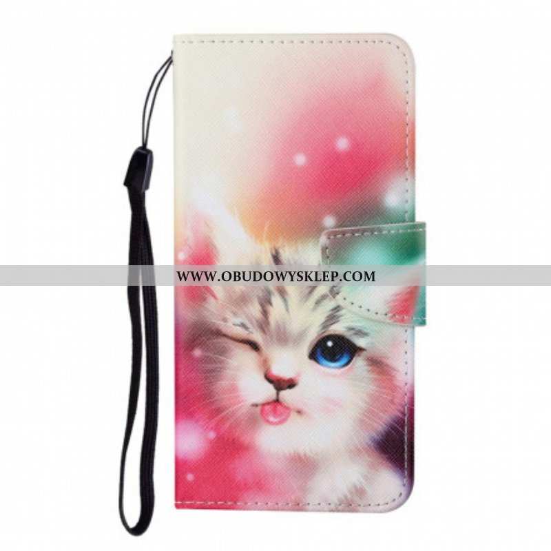 Etui Folio do Oppo A15 Opowieści O Kotach Ze Smyczą