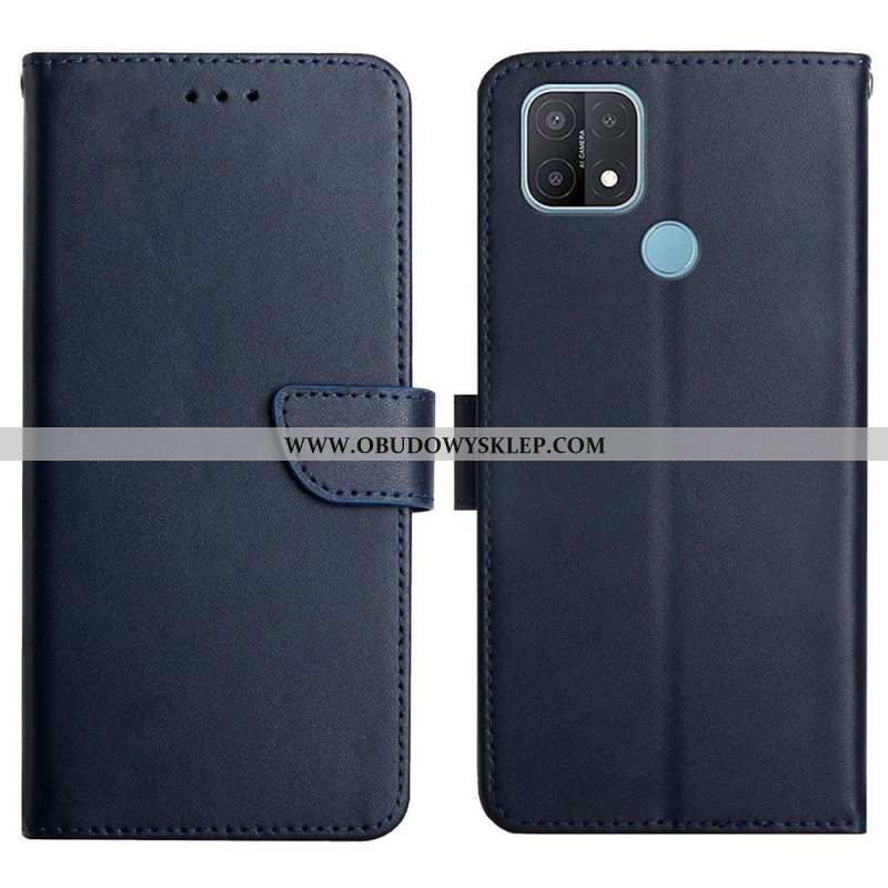 Etui Folio do Oppo A15 Prawdziwa Skóra Nappa