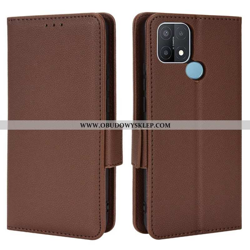 Etui Folio do Oppo A15 Skórzany Futerał Flap Double Litchi Nowe Kolory