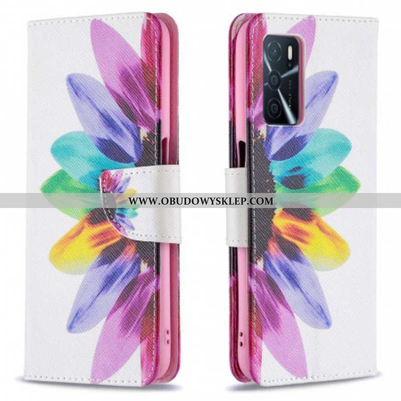 Etui Folio do Oppo A16 / A16s Akwarela Kwiat