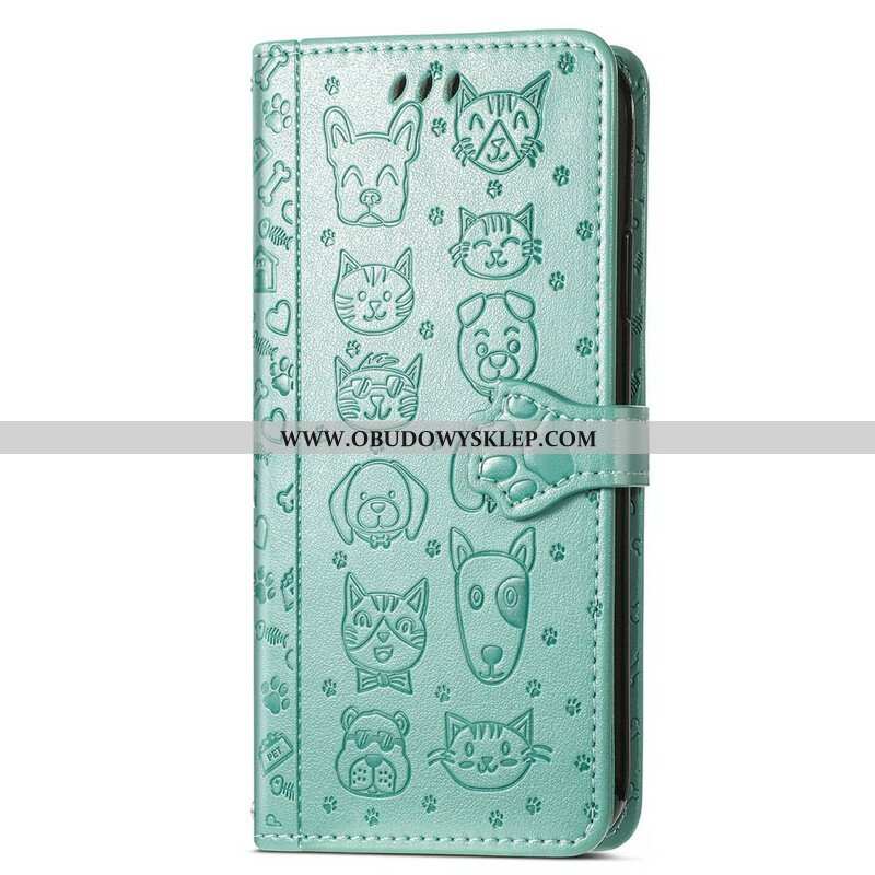 Etui Folio do Oppo A16 / A16s Animowane Zwierzęta