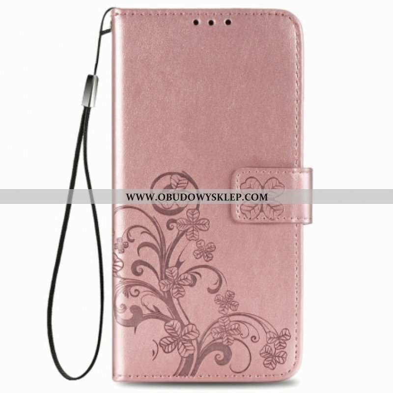 Etui Folio do Oppo A54 5G / A74 5G Czterolistna Koniczyna